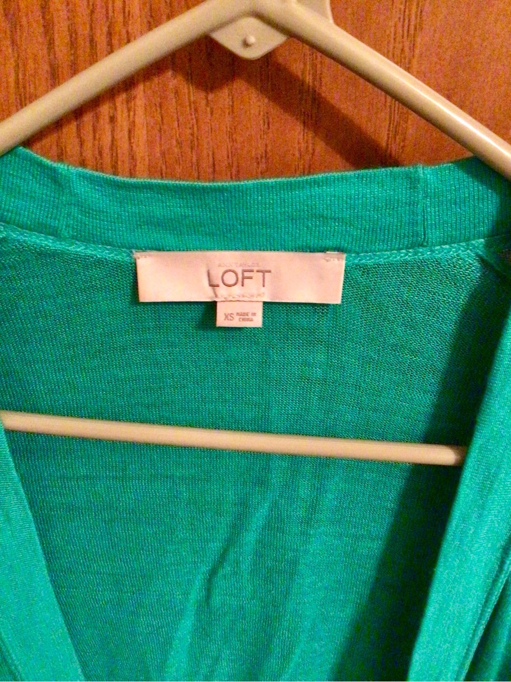 LOFT Teal Cardigan Open Front Button Detail - Picture 2 of 3